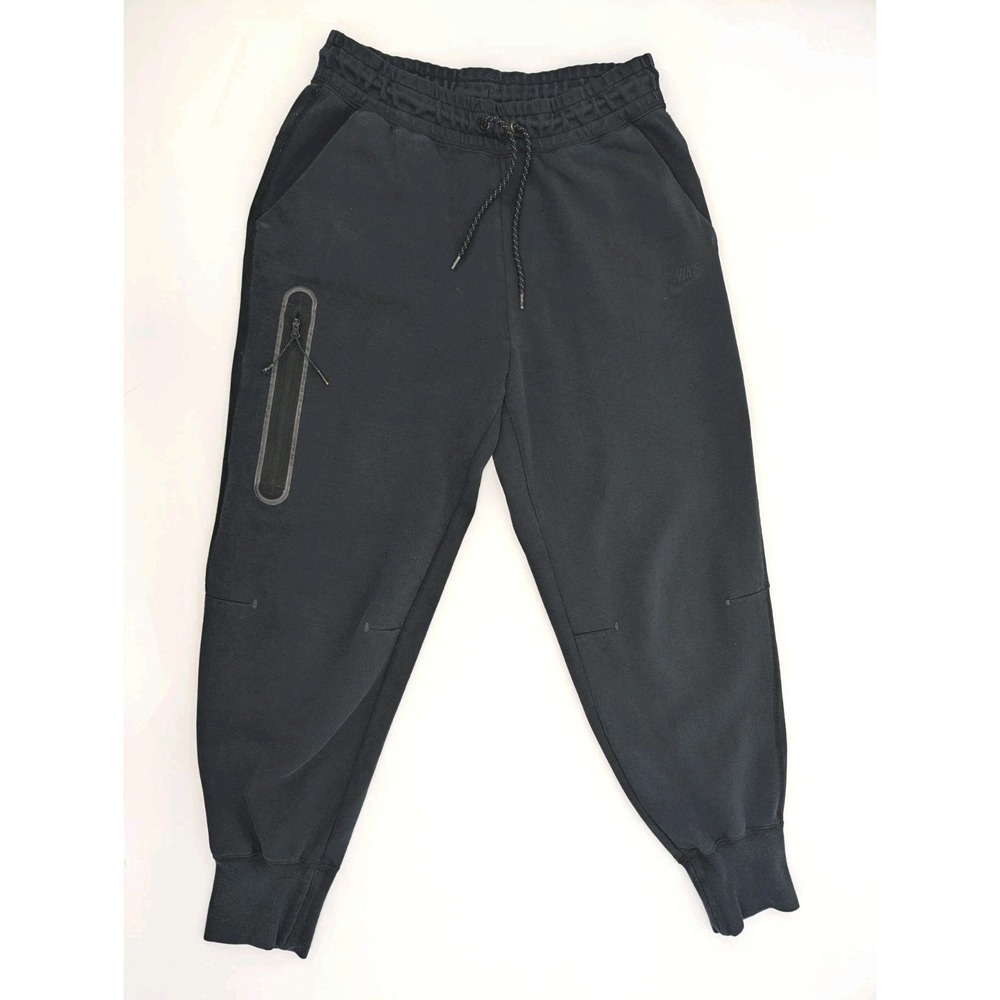 Nike Tech Joggers Women's Size M Black Sweatpants Drawstring Waist Gym Training